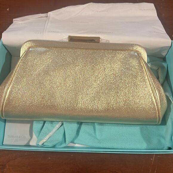 Tiffany & Co. Morgan Gold Leather  Clutch - New - Picture 1 of 12